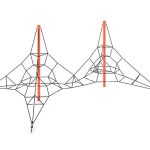 Канатная пирамида трехгранная двойная Н=3000мм