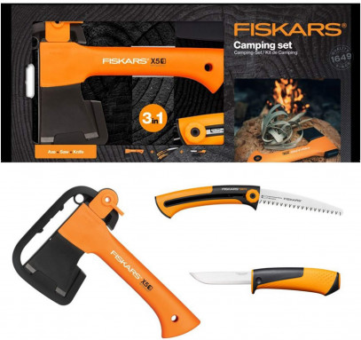 Туристический набор Fiskars (Топор XXS X5 1015617 + нож + пила) 1057912 1057912